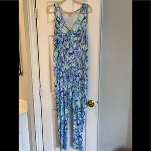 Lilly Pulitzer Paulina jumpsuit indigo sunset size L
